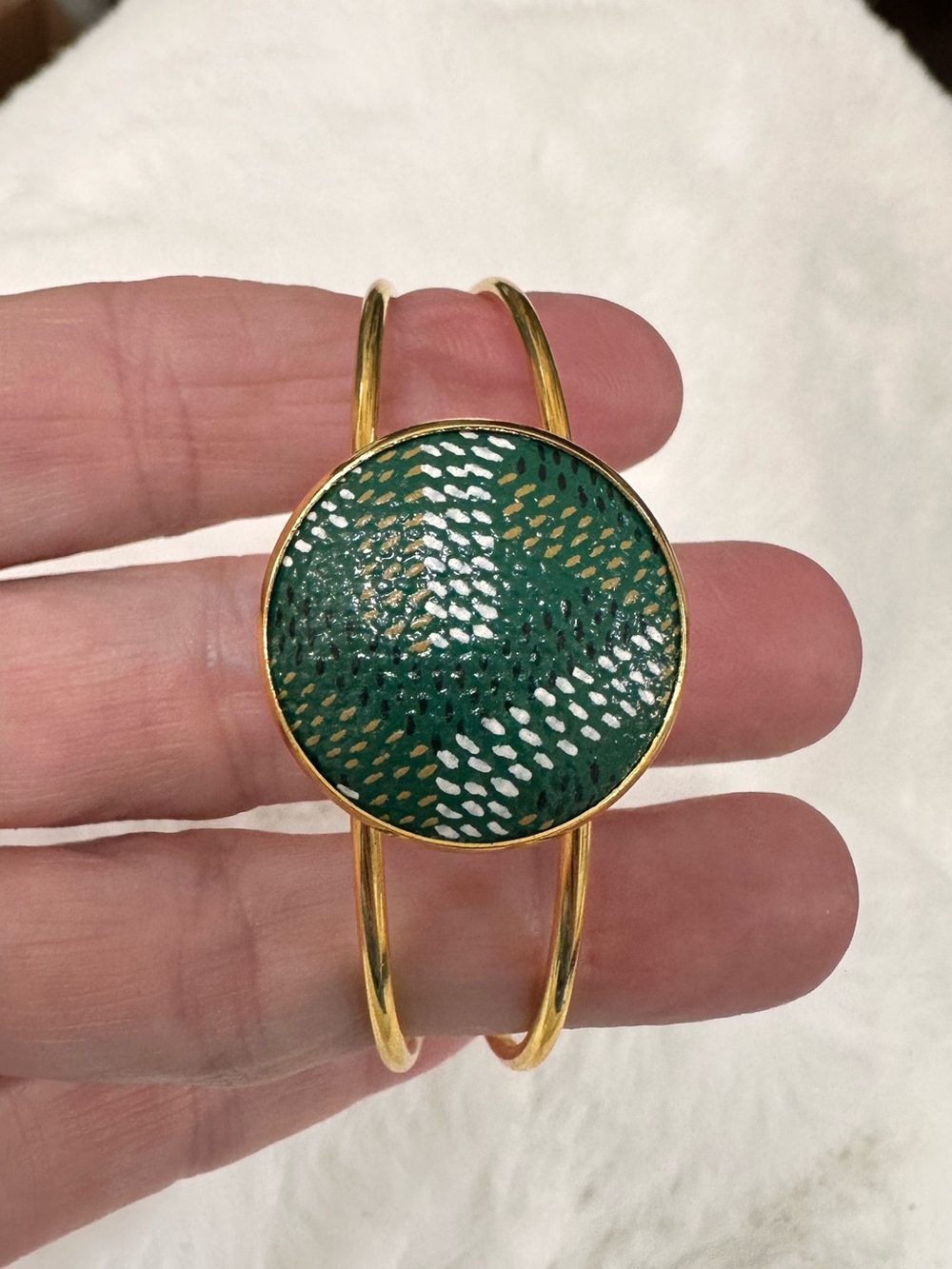Goyard repurposed material Gold-Tone Cuff Bracelet